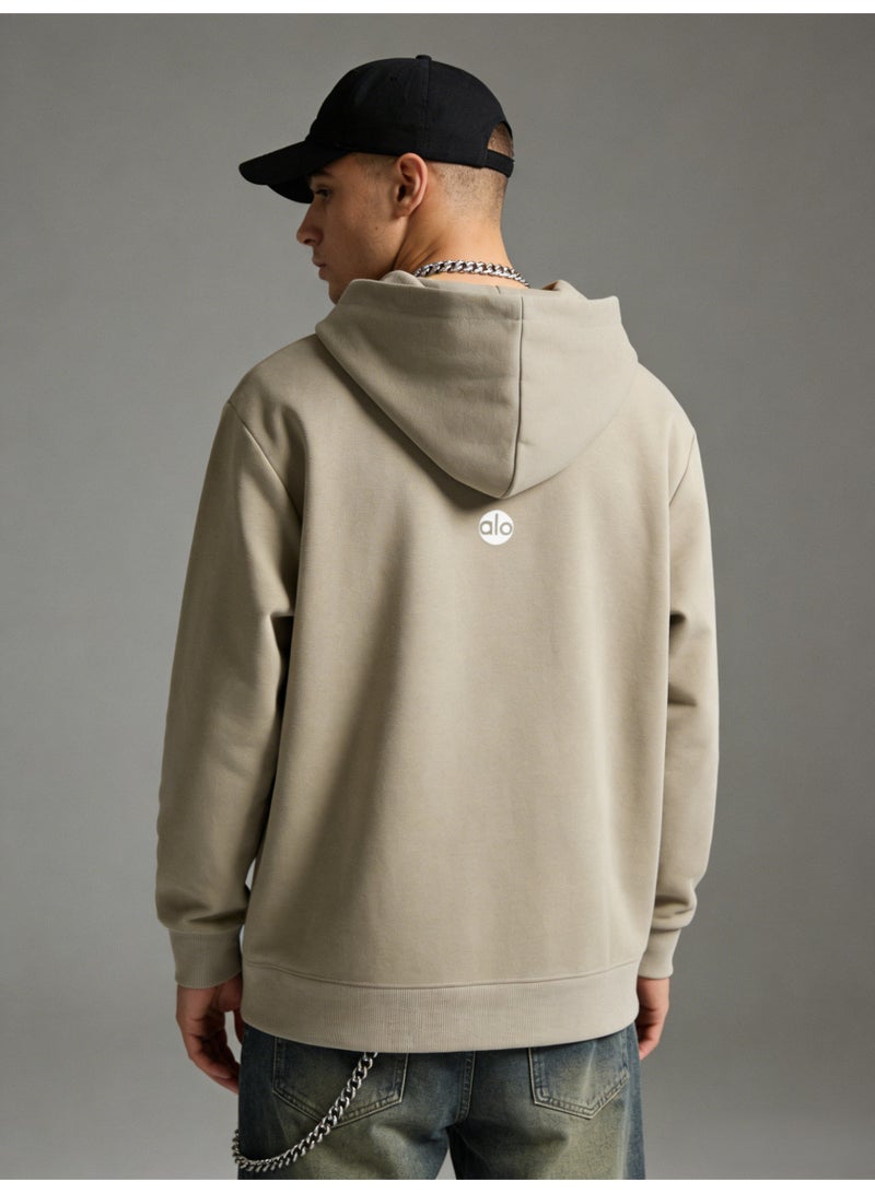 Alo Super Dalian hoodie sweater-minimalist logo pullover with kangaroo pocket, unisex sports leisure and daily leisure, retro color fashion top. - Image 4